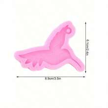 1pc Hummingbird Silicone Mold For Glossy Resin Crafts - Perfect For Keychains, Pendants, And Jewelry Making - Pink - View 9