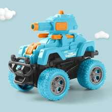 coches de tanque de inercia para niños, vehículo todoterreno con tracción en 6 ruedas, modelo de lanzamiento de deformación y colisión, juguetes para niños, regalos de cumpleaños S8BE - Nuevo Chariot Azul - Ver 13