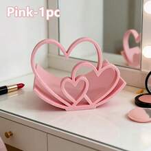 1 buc. Suport romantic în formă de inimă pentru hârtie igienică, suport roz pentru depozitarea șervețelelor, suport independent pentru afișarea șervețelelor din plastic, durabil și elegant, decorațiune de birou pentru baie, dormitor, living, casă, bucătărie, birou și cafenea, cadouri perfecte pentru Ziua Îndrăgostiților, Ziua Mamei, Ziua Tatălui și ziua de naștere. - Multicolor - Vizualizare 8