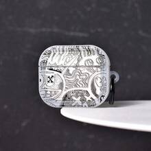 Sketch Monster Line Design Transparent Earphone Case, Protective Shockproof Cover Suitable Compatible With Apple Bluetooth Earphones - Clear - View 1