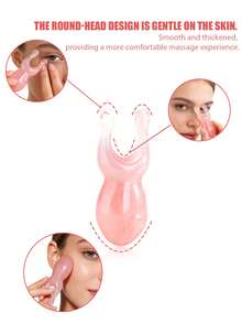 1/2/3/4/5/6件套面部美容按摩工具组合套装，女士面部提拉按摩，刮痧，眼部按摩，头部按摩多功能肌肉放松小工具 - 粉色 - 查看 5