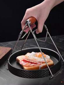 1pc Stainless Steel Heat-Resistant Tongs, Steamer Clip, Food Gripper, Bowl Clamp, Kitchen Plate Holder - Silver - View 6