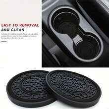 2pcs Universal Car Cup Holder Mats, Premium Rubber Cup Pads In Multiple Colors, Non-Slip Dust-Proof Easy To Clean Interior Accessories, Dedicated Cup Holder Protective Mats! Premium Rubber In Multiple Colors Available - 2pc Double-ring Mesh Anti-slip Coaster - View 11