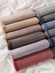 1件春夏新款穆斯林头巾，柔软透气条纹渐变莫代尔面料 - 彩色 - 查看 3