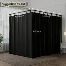 Black Canopy Bed Curtains - 4 Corner Post Bed Curtains Lightproof Queen Bed Canopy Bed Curtains For Adults Girls Bedroom Decoration - màu đen - Xem 6
