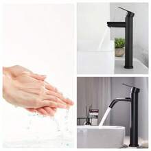 Modern Stainless Steel Bathroom Faucet - Hot & Cold Dual Water, Water-Saving Splash-Proof Design, Stylish Finish, Durable Bathroom Sink Fixture Accessory - Multicolor - View 6