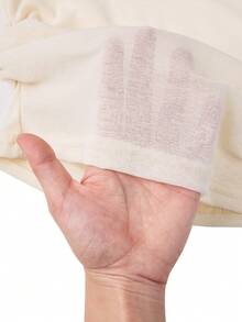 abyoxi 女士米色/杏色金属环扣吊带衬衫，三种穿法（露肩/垂领/不对称领），褶皱腰身修身款，时尚休闲性感，适合办公室、日常、约会、情人节等场合，弹力雪纺面料，春夏款 - 米色 - 查看 10