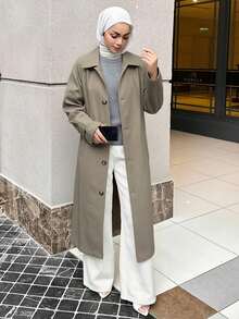 Livesso Women's Loose Fit Old Money Casual Design Windbreaker Jacket, Versatile For Spring, Summer, Autumn, Winter - Khaki - View 1