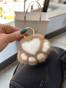 1pc Cat Paw Pendant Bag Charm, Cute Mini Paw Keychain Accessory, Birthday Gift - Multicolor - View 6