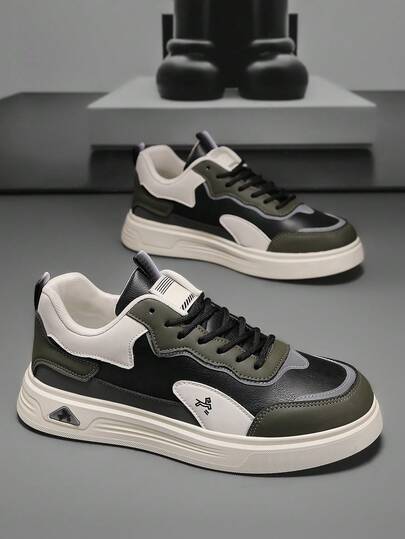 Versatile Leather Casual Shoes, Student Sneakers For Men, All Season