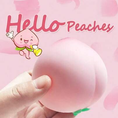 创意减压逼真桃子挤压玩具，慢回弹减压小工具