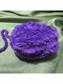 Premium Fluffy Chunky Yarn Hand Knitted Scarf & Beanie Set - K-Black - View 12