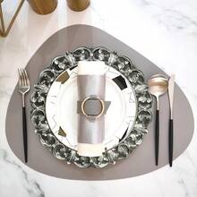 6 platos de servir de plástico con textura, de 13 pulgadas, con borde en relieve, en color plateado antiguo, para decoración de mesa, fiestas, bodas y días festivos - FD02S - Ver 6