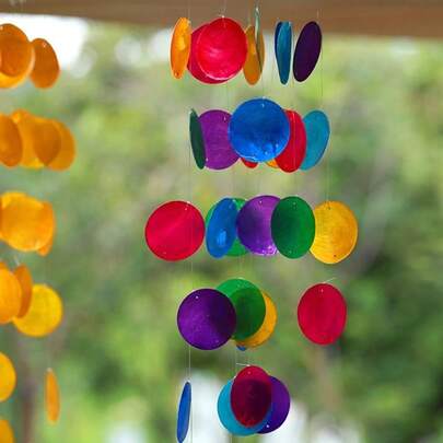 جرس الرياح المزخرف باليد بألوان متنوعة، نغمات جرس واضحة وموسيقية لديكور المنزل الجمالي
