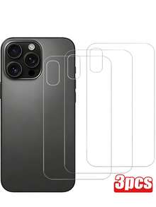 3片装 6.9 英寸钢化玻璃后盖屏幕保护膜 [9H 硬度] 高清钢化玻璃后盖，适用于 17 Pro Max、17 Pro、17 Air、16 Pro、16 Plus、15、15 Pro Max、15、15 Plus、15 Pro、14 Pro Max、13 Pro Max、12、11 Pro Max，防刮花，易于安装，后盖保护膜 - 無色 - 查看 28