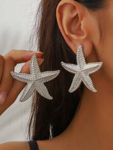 1 Pair Summer Beach Vacation Style Starfish Chic Fashion Earrings For Women - Earrings - View 9