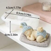 Sleeping Baby Silicone Scented Candle Mold DIY Wear Knitted Hat Angel Gypsum Sculpture Mold Handmade Soy Wax Crafting Home Decor - A - View 10