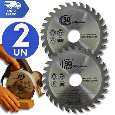 Conjunto com 4 Discos de Corte Madeira 24 Dentes Serra Maquita Esmerilhadeira 24 Dentes 4" Serra Circular/ 110 x 22,23mm