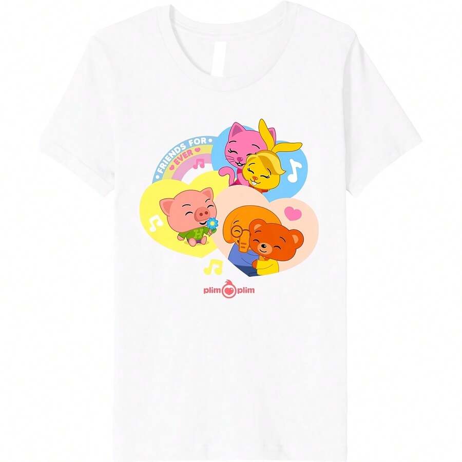 Plim Plim The Hero Of Kindness - Vaine's Day Edition Pm T-Shirt All Seasons,220g Pure Cotton Single-Sided Printed Crew Neck Short-Sleeved T-Shirt,Unisex Top,Base Layer - Color 10 - View 1