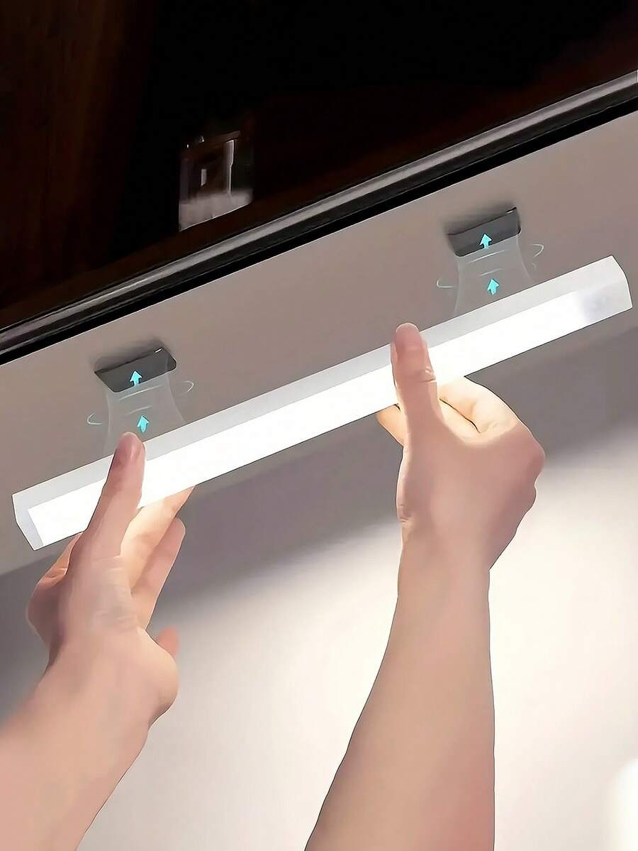 1pc 10/20/30/50cm USB Rechargeable LED Light Strip With Motion Sensor - Ideal For Cabinets, Wardrobes And Corridors, Wireless Motion Sensor LED Light Strip, Under Cabinet Lighting, Rechargeable Magnetic Stick-On Night Light For Corridor, Kitchen Cabinet, Wardrobe, Room Decor