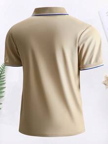 Áo Polo Golf Nam Mới 2026 - Được làm từ chất liệu cao cấp, thiết kế cổ áo tương phản, thấm hút mồ hôi và thoáng khí. - Màu Khaki - Xem 4