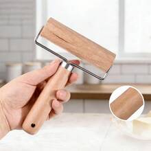 1pc Wooden Rolling Pin With Handle, Non-Stick Pizza Roller, Mini Dough Roller For Home Kitchen Baking Cooking - Multicolor - View 3