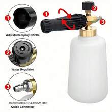 1pc 1.5L High Pressure Car Wash Foam Sprayer! Large Mouth Spray Bottle Design With Quick Connect, Efficient Foaming Machine For Home And Professional Car Washing, Easily Produces Rich Foam To Protect The Car Paint - Black - View 6