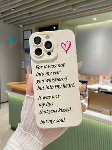 浪漫标语印花哑光白手机壳，艺术美学手机壳，适合日常通勤和约会，兼容 17 Pro、17、16、16 Plus、Air、17 Pro Max 和 Galaxy S24 Ultra，手机壳，S25 Ultra 手机壳，快速发货 - 白色 - 查看 4