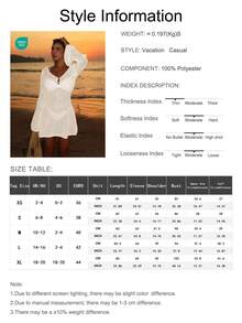 Damen Lange Ärmel Ausschnitt Badeanzug Strandkleid, eleganter Boho Bademode Stil, V-Ausschnitt Rock - Gelb - Übersicht 6