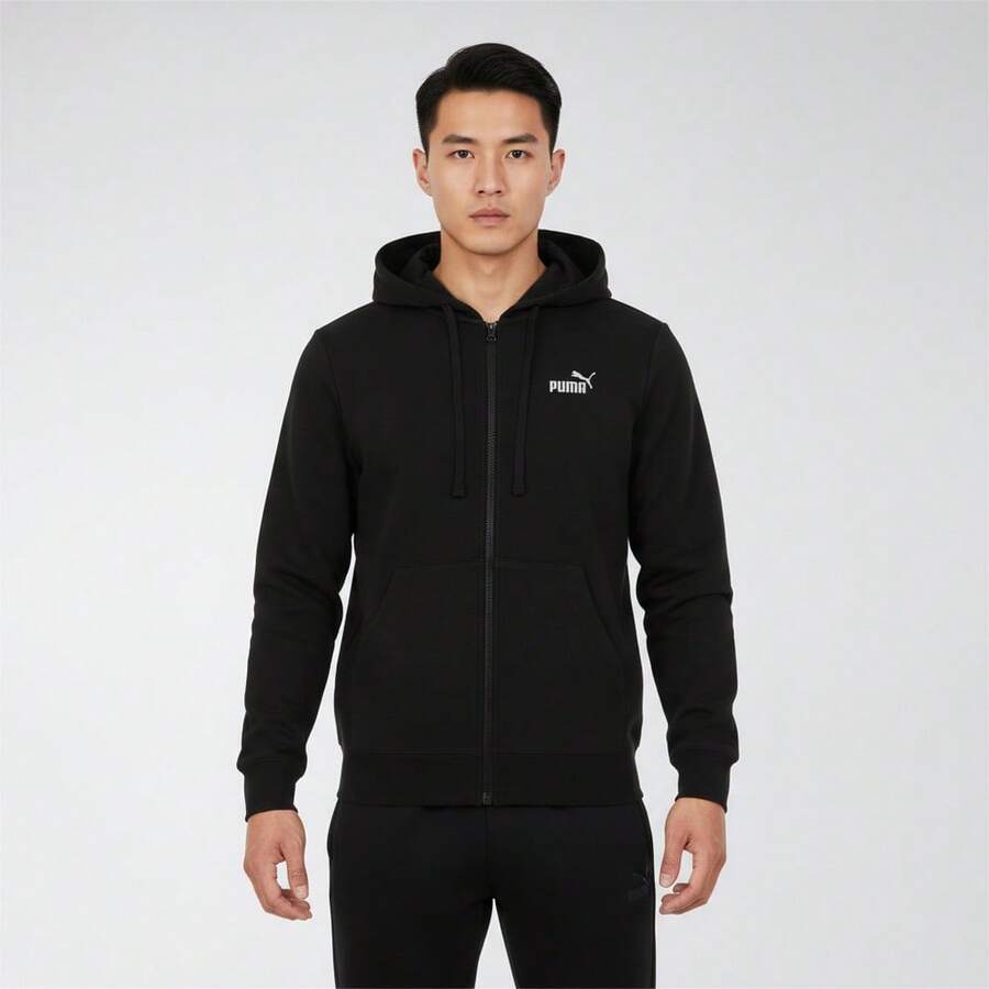 Puma Men's Casual Knit Sweatshirt Jacket, Suitable For Everyday Wear - Black - View 1
