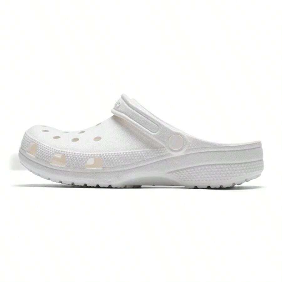 Crocs Unisex Lightweight Breathable Clogs, Classic Shiny Comfortable Casual Slip-On Sandals 205942-100 - White - View 1