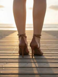 Round Toe Thin Heel Sandal Wonderful Summer Fashion! - 駝色 - 查看 3