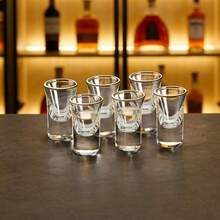 6 peças/12 peças, 15ml/0,5oz Mini Copos de Licor com Borda Dourada, Adequado para Bar, Pub, Clube, Restaurante e Uso Doméstico, Taças de Vinho de Casamento, Taças de Vinho para Festa - Multicolorido - Visão 4