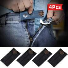 2/4Pcs Pants Extender Buttons, Jeans Waist Extender, Pants Hooks With Long Buttons, Elastic Adjustable Waist Buttons, Belt Extender Buckles, Quilting Supplies - Multicolor - View 25