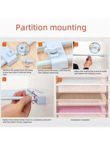 1 st garderobsavdelare, garderobsorganiseringsställ, skåpavdelare, skohylla förvaringslösning - Multifärgad - Visa 4