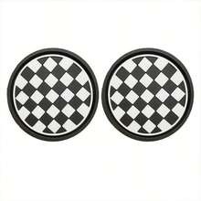 2pcs Checkerboard Car Cup Holders - Non-Slip & Dust-Proof, Easy To Clean - Fit Most Vehicles, Fashionable Design - Chessboard - View 10