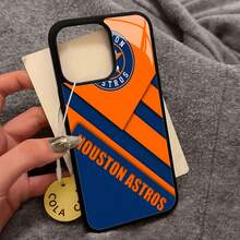 Funda para teléfono inspirada en los Houston Astros compatible con  17,  16 Pro Max,  15 Pro Max,  13 y  12 Diseño atrevido para fanáticos de los deportes Regalo impermeable, a prueba de golpes y elegante para seguidores del equipo y ocasiones especiales - Negro - Ver 2