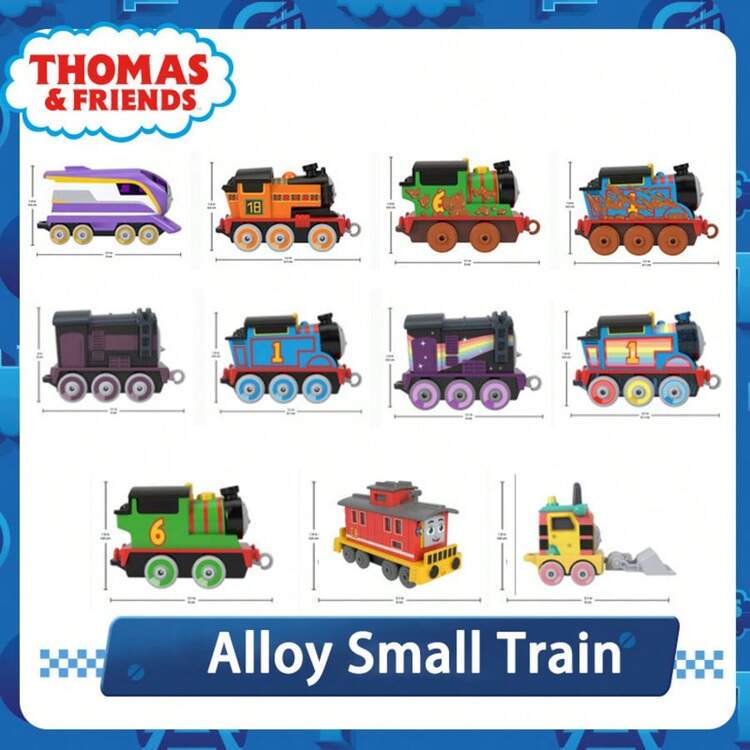 Mattel 托马斯和朋友合金玩具火车，戈登、爱德华、艾米丽，带煤水车，可推拉行驶；珀西、尼亚、卡纳、哈罗德合金金属系列推拉玩具火车，适合3岁以上学龄前儿童角色扮演；托马斯动画版，儿童节、生日、圣诞节礼物，1件装 - 彩色 - 查看 6