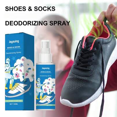 JAYSUING 100ml Shoes & Socks Deodorizing Spray - Shoes & Shoe Cabinet Remove Shoes & Socks Unpleasant Smell Eliminate Odors Lasting Freshness Effective Drying Anti Sweating