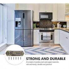 一套复古重型金属门闩锁，带锁舌 - 花卉图案设计，滑动式安全锁，适用于门窗，无需电池，安装简便，抛光表面 - 均碼 - 查看 8