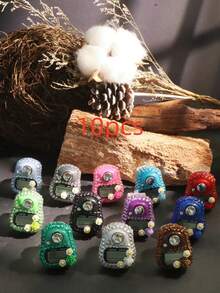 1个/5个/10个装新款计数器，适用于斋月、圣诞节、万圣节、节日等场合，电子手动按钮计数器，迷你便携环形计数器，拇指按压计数器，适合学习、运动和其他计数活动 - 彩色 - 查看 34