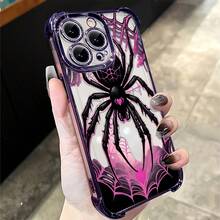 Phone Case: Cool And Stylish Spider Pattern Phone Case, Suitable For Apple Phone 11, 12, 13, 14, 15, 16, 17 PRO MAX X XS MAX 14Plus, Shockproof, Retro, Fashionable, Cute And , Can Be Given To Friends Or Used For Personal Purposes - 紫色 - 查看 5