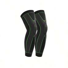 2pcs Extra Long Knee Sleeve, High Elastic Compression Knee Brace With Breathable Support Strap, Knee And Calf Support Sleeve For Men And Women, Suitable For Football, Basketball, Cycling - Multicolor - View 8