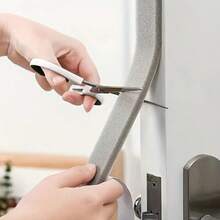 2-Roll Plastic Door And Window Sealing Strip - Noise-Proof, Windproof, Dustproof, And Waterproof Tape, 78.74x0.59 Inch High-Quality Door And Window Sealing Strip, Easy To Cut, No Tools Required, Durable Polystyrene Material, Used For Heat Insulation And Noise Reduction, Suitable For Home Decor, Living Room, Bedroom, Bathroom, And Kitchen. - Black - View 7