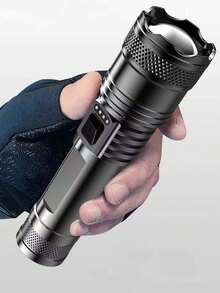 1/2pcs High Power 4900N Long Range LED Flashlight, Built-In 4-Level Battery Indicator, USB Rechargeable, Adjustable Zoom, Suitable For Tactical, Camping, Outdoor, Emergency Use, Great Gift For Valentine's Day, Mother's Day, Eid, Back To School, Christmas, Halloween - Multi-functional Flashlight - View 4