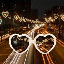 Valentine's Day Gift Heart Light Effect Glasses Valentine's Day Gift Heart-Shaped Changing To Heart Creative Glasses - 白色特效款 - 查看 6
