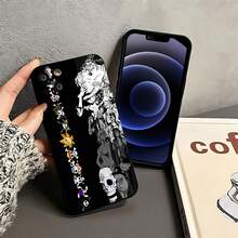 One Piece: Piratas del Sombrero de Paja y sus banderas Jolly Roger. Esta elegante funda para teléfono es compatible con Samsung, Apple, OPPO, , etc. Fabricada en TPU flexible, resistente a golpes y arañazos, ofrece una excelente protección contra caídas y un agarre cómodo. Es un regalo ideal para familiares, amigos y seres queridos, y una opción perfecta para festivales, fundas para iPhone, San Valentín y artículos de . - Negro - Ver 4