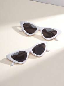 2副时尚百搭的青少年日常眼镜 - 白色 - 查看 9