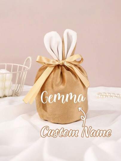 Personalized Rabbit Ear Bags, Customized Velvet Gift Bags, Children's Party Favors, Bags With Names, Snack Bags, Birthday Gift Bags, Easter Bags, Cute Small Bags