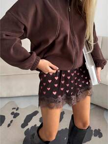Boho Women's Lace Trim Satin Silk Shorts Shiny Elastic Waist Mini Shorts Pettipants Half Slip Shorts French Knickers Boyshorts For Dresses Full Coverage Underwear Lounge Pants - 泡泡糖粉 - 查看 1